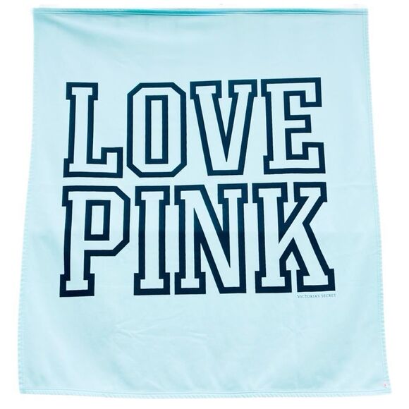 Victoria’s Secret PINK Stadium Blanket Light Blue - Picture 1 of 6